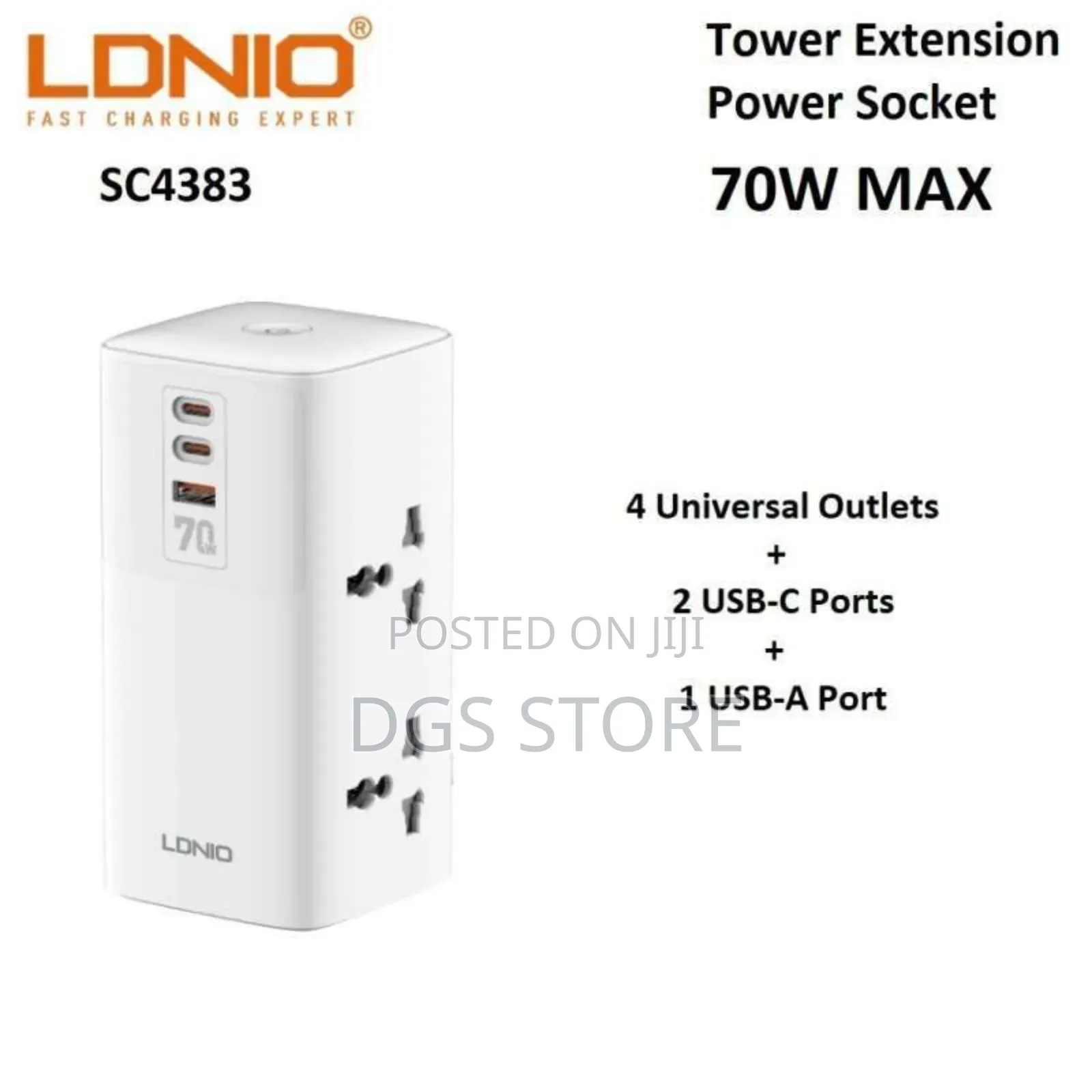 Ldnio Tower Extension Power Socket Sc4383 70w