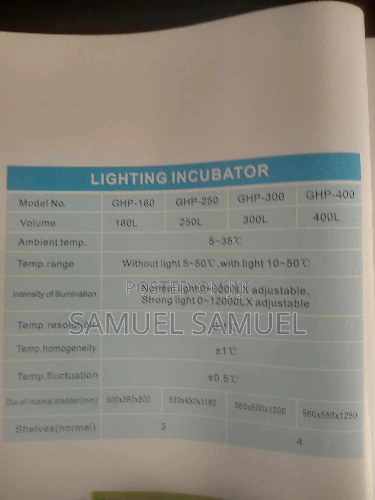 Lighting Incubator GHP-250