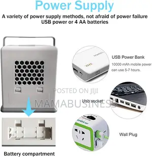 USB/Battery Powered Rechargeable Blu Breeze Air Cooler