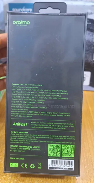 Oraimo Power Jet 130. 130w Laptop Power Bank