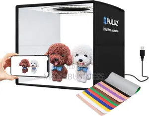 Puluz 25cm Foldable Led Photo Studio Box With 12 Backgrounds