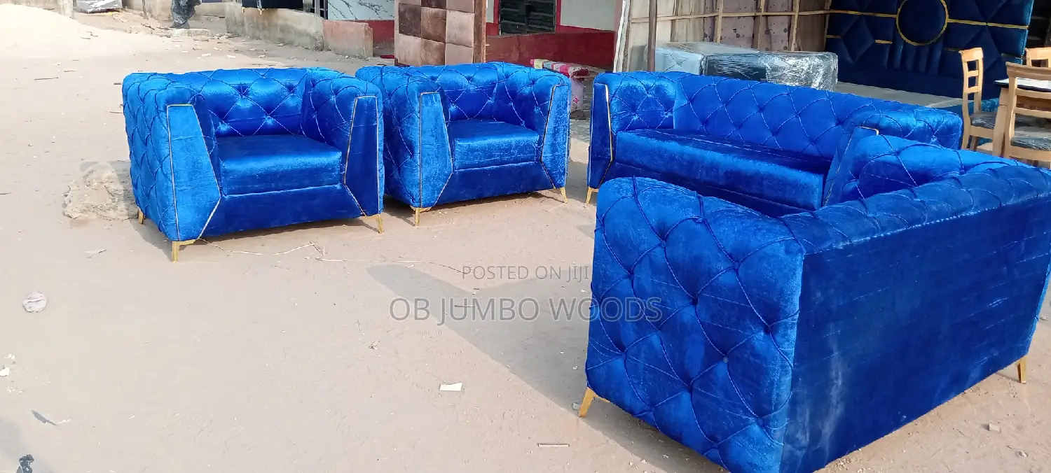 7 Seater Blue Upholstery Sofa