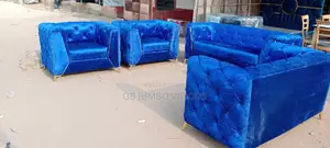 7 Seater Blue Upholstery Sofa