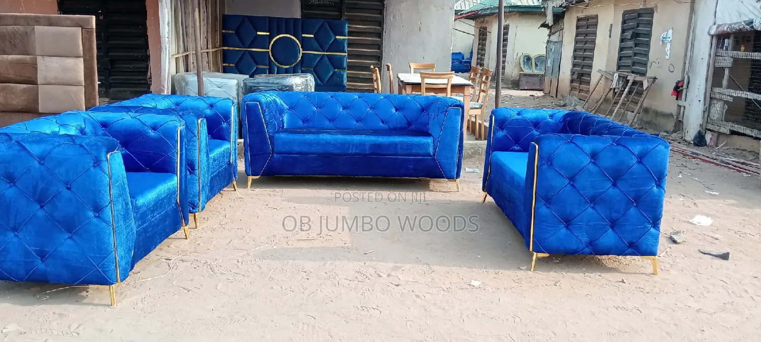 7 Seater Blue Upholstery Sofa