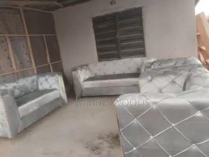 7 Seater Gray Upholstery Sofa