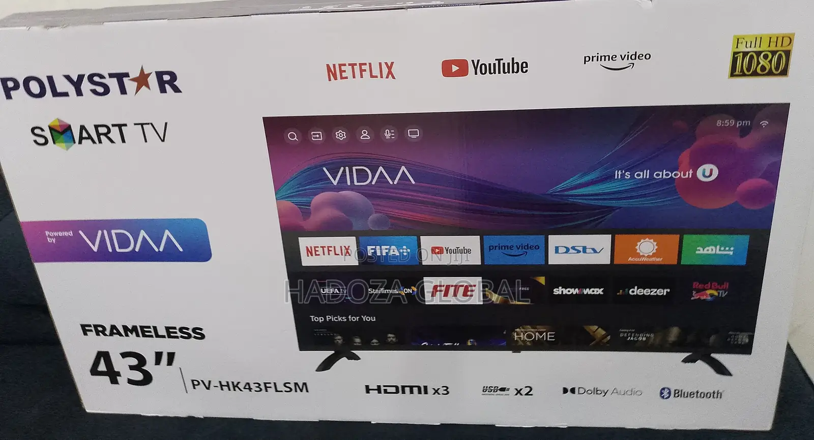 Polystar Frameless 43"Smart TV Available Now