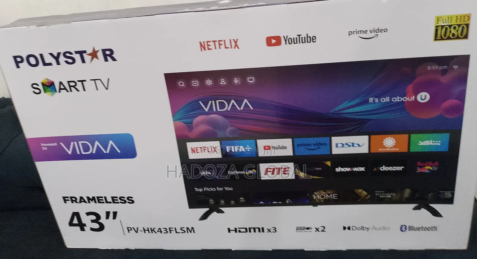 Polystar Frameless 43"Smart TV Available Now