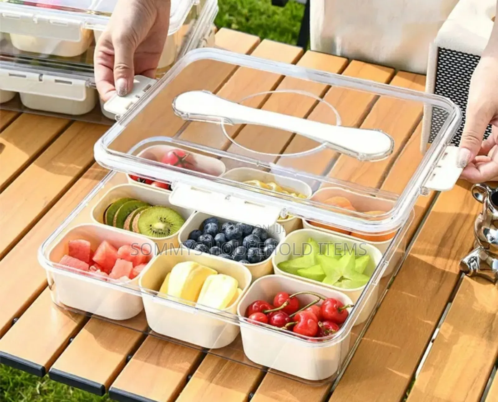 9partition Snacks Box / Storage Container With Lid