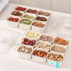 9partition Snacks Box / Storage Container With Lid