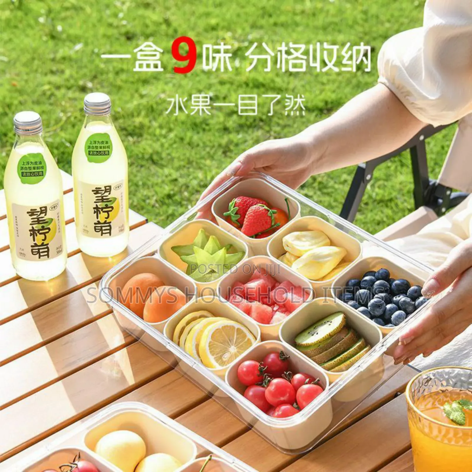 9partition Snacks Box / Storage Container With Lid