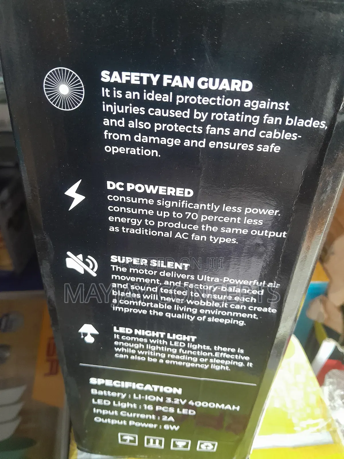 6" 3-in-1 Sonyvolt Solar Rechargeable Table Fan+Panel+2-Bulb