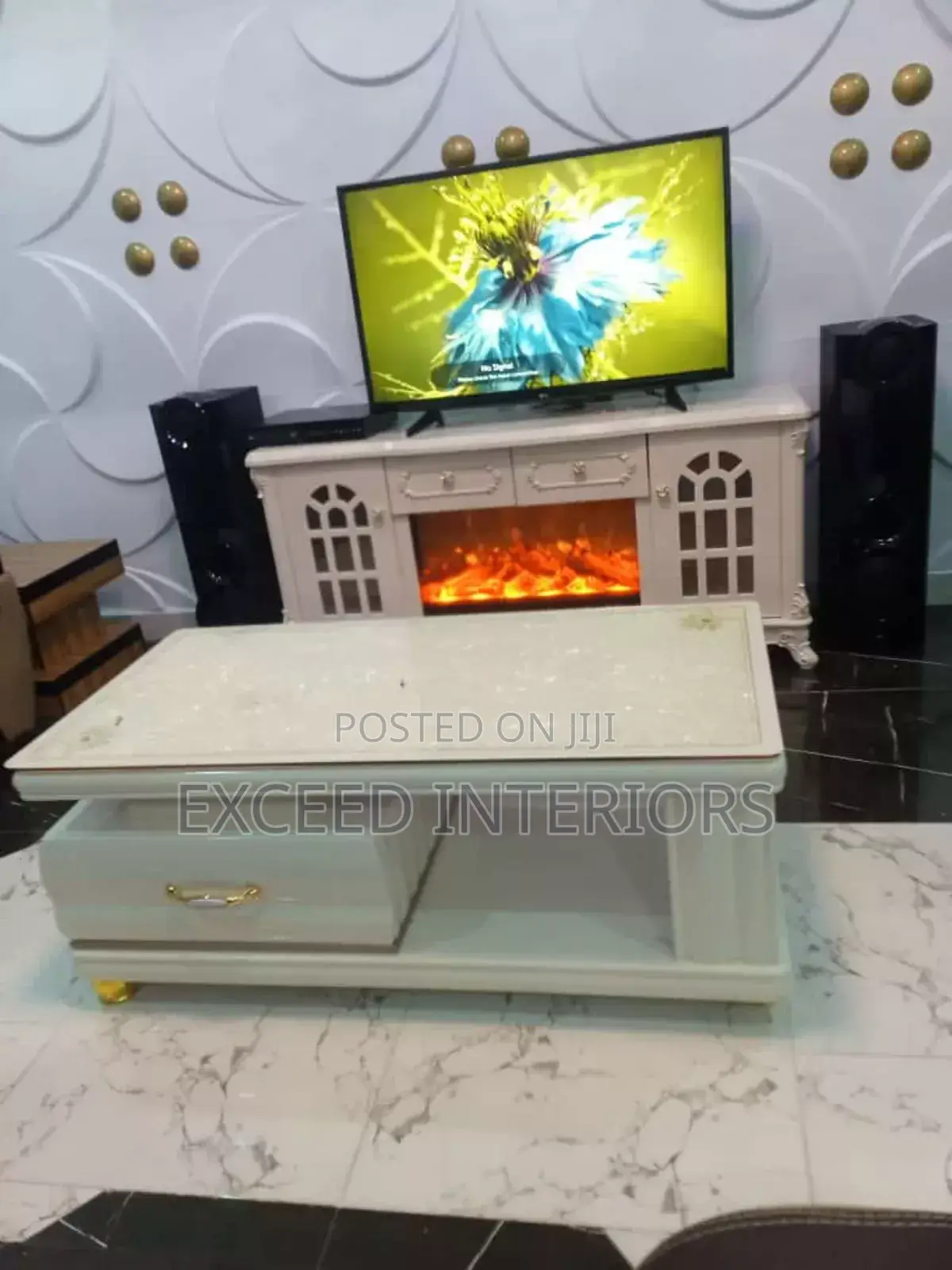 Quality Marble Fire Tv Stand