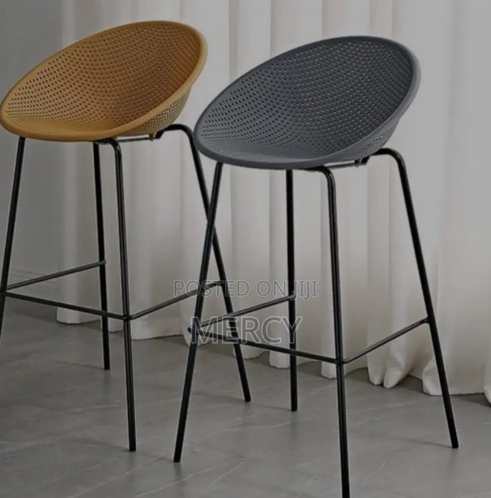 Plastic Bar Stool With Iron Legs