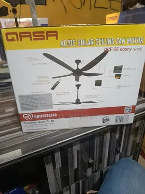 Ac/Dc Solar Ceiling Fan Ebony