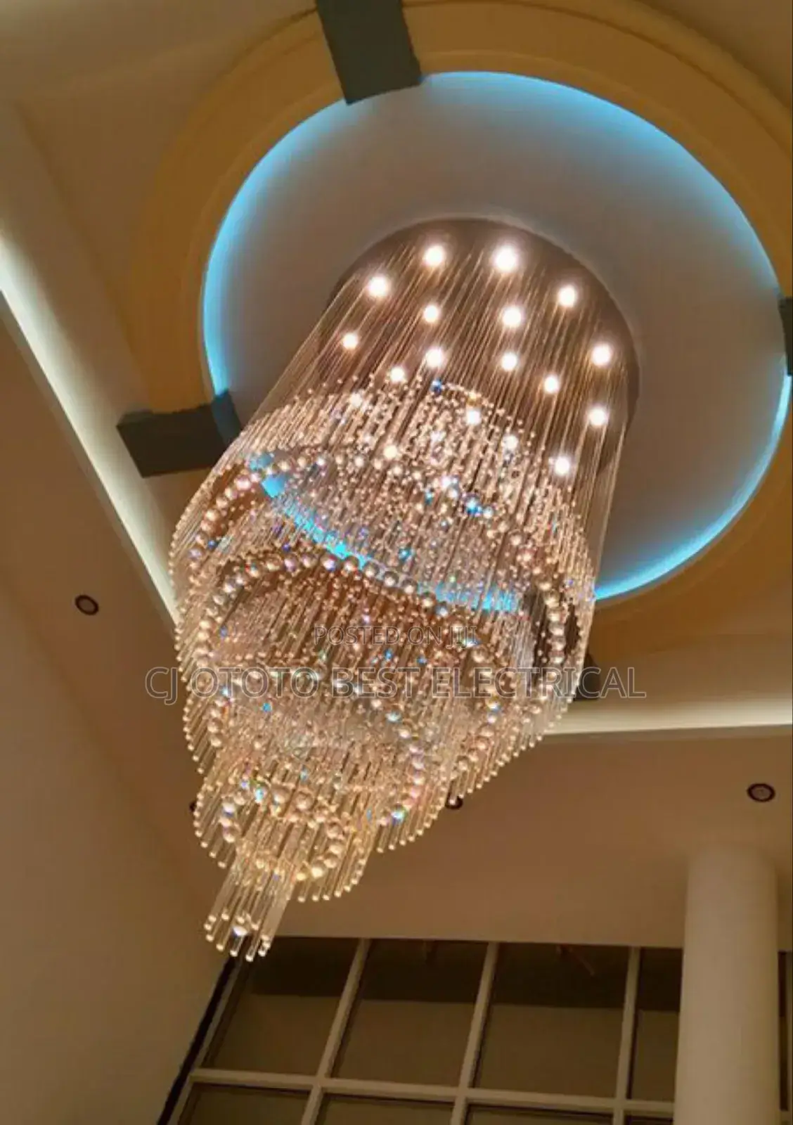 Led Rain Drop Crystal Luxury Chandelier Light for Your High Place