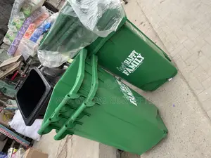 240 Liters Happy Family Waste Bin Green With Tyres