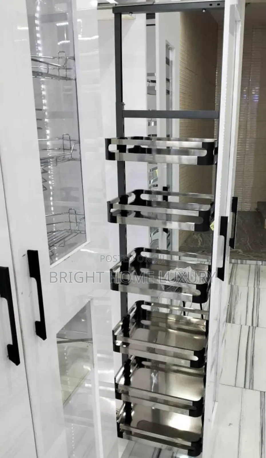 Drawer Pull Out Stainless Steel Kitchen Rack Pantry Shelf
