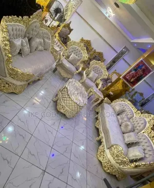 Set of Turkish Royal Fabric Sofa Chair Complete Set
