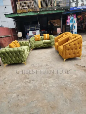Quality 6 Seaters Upholstery Padded Sofa Fabric Chairs