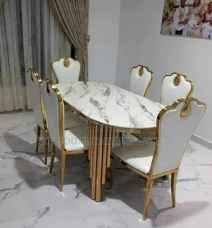 6seater Imported Turkish Marble Family Dining Table With Sol