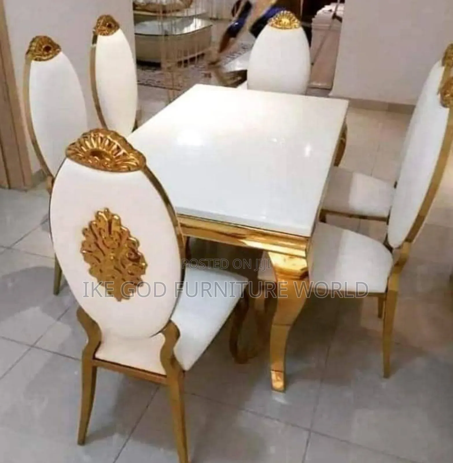 6seater Imported Turkish Marble Dining Table With Solid Chai