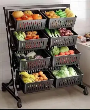 Double Sided Four Layers Veggie Trolley