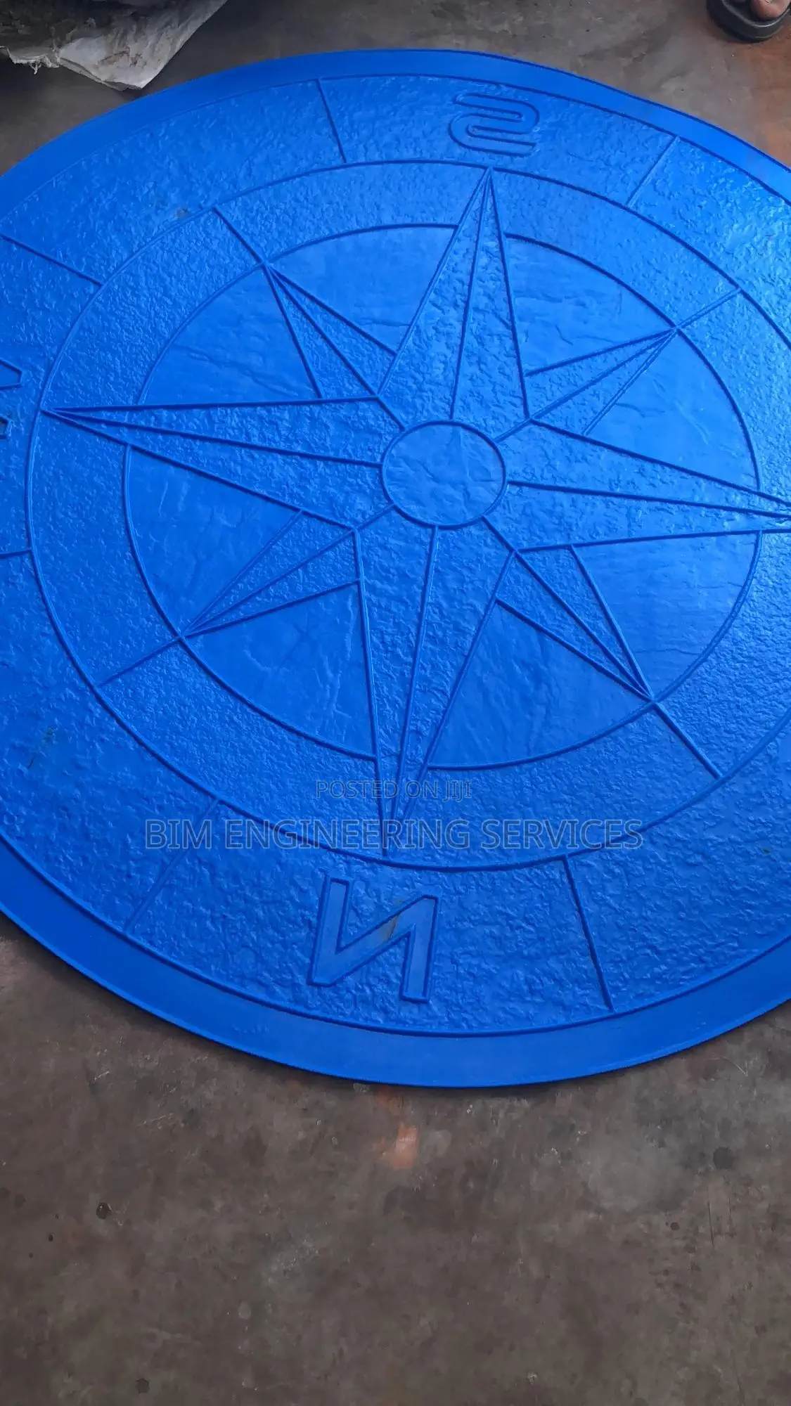 Compass Mart Brick Stone Mart,Wooden Frame Blue