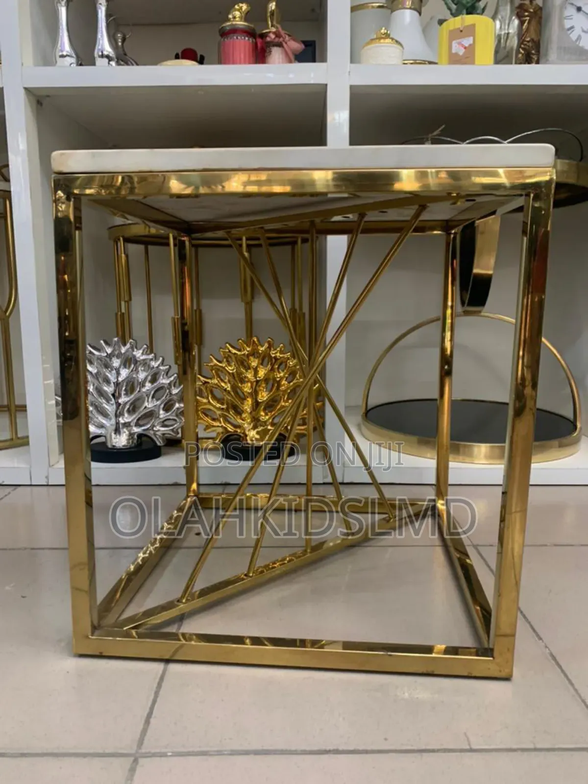 Luxury Square Marble Side Stool