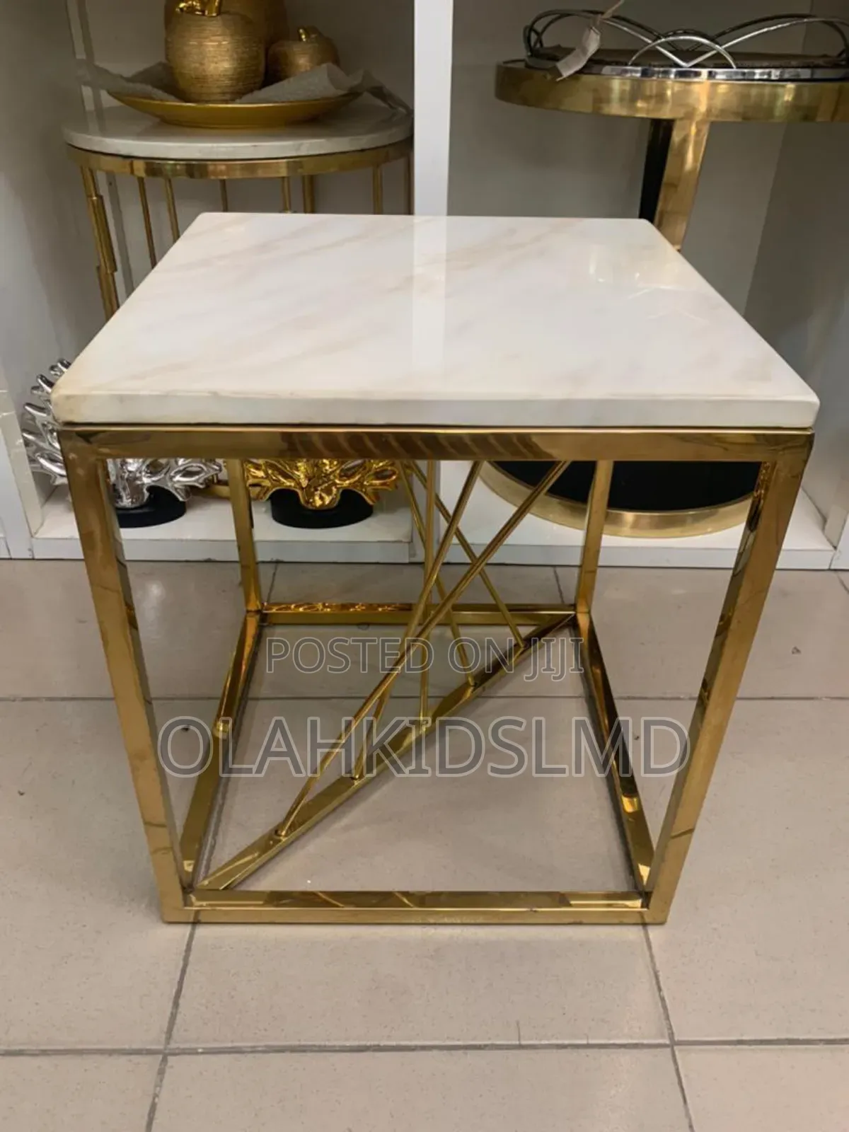 Luxury Square Marble Side Stool