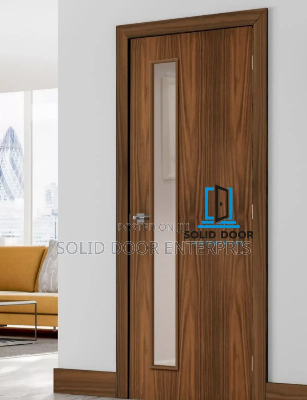 A Solid HDF Door With Glass