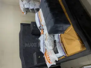 Quality Fabric Bed Frame With Two Side Cabinet