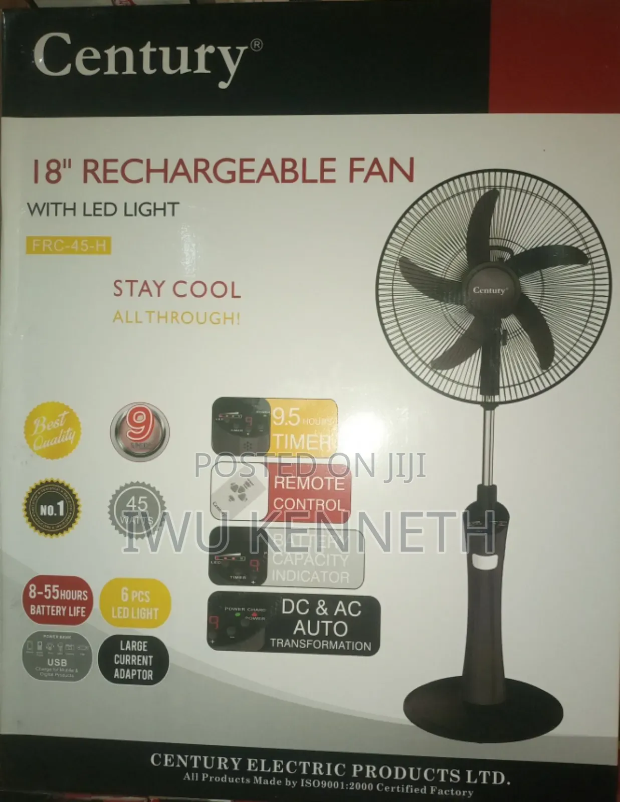 Century Rechargeable Fan