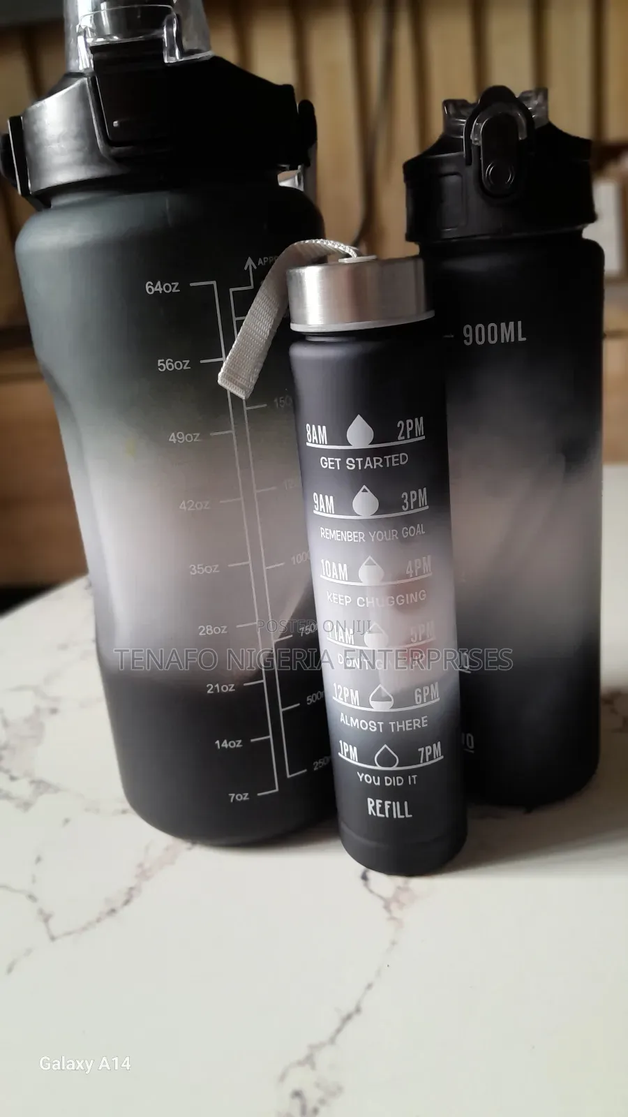 3 in 1 Black and White Waterbottle