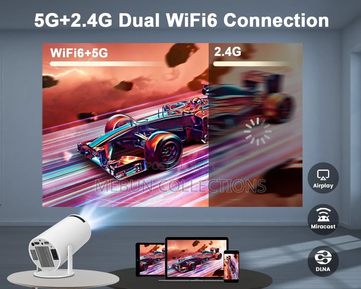 Mini Portable Projector 5g Wifi 6 Bt 5.0 Android 11