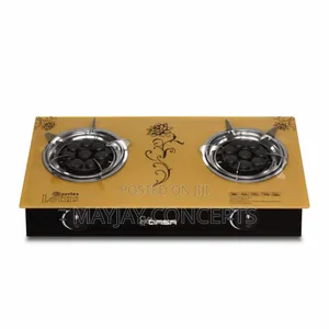 Photo - Qasa Gold Glass Table Gas Cooker-Lotus 8-in-1 Blue Burner