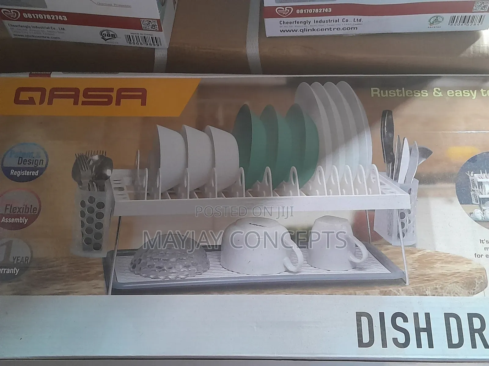 Qasa New Rustless 2-Tier Plastic Dish Drainer and Plate Rack