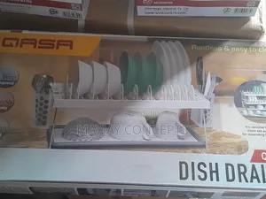 Qasa New Rustless 2-Tier Plastic Dish Drainer and Plate Rack