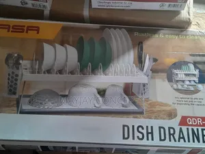 Qasa New Rustless 2-Tier Plastic Dish Drainer and Plate Rack