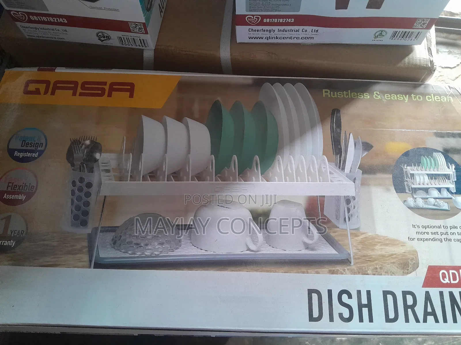 Qasa New Rustless 2-Tier Plastic Dish Drainer and Plate Rack
