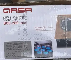 Qasa Gold Glass Table Gas Cooker-Lotus 8-in-1 Blue Burner