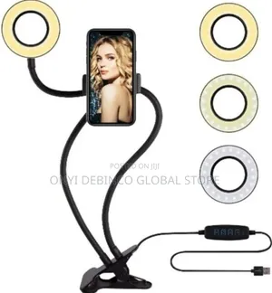 Table/ Desk Live Stream Selfie Ring Light With Phone Holder