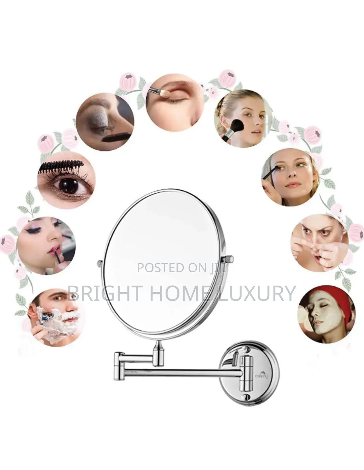 Sliver Bathroom 5X Magnifying Shaving Makeup Mirror -