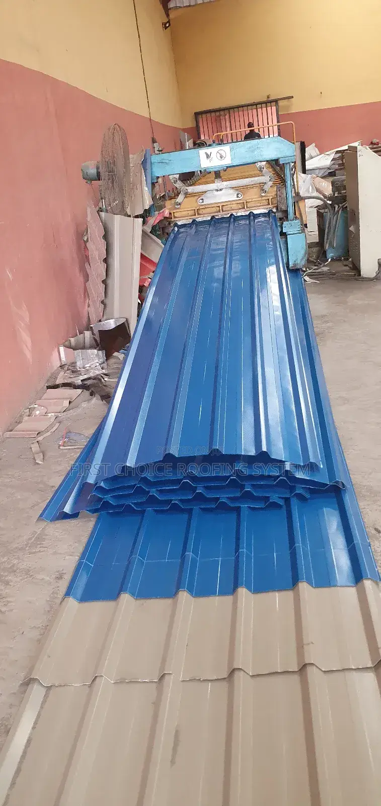 Blue Long Sparn Roofing Sheets Oven Baked