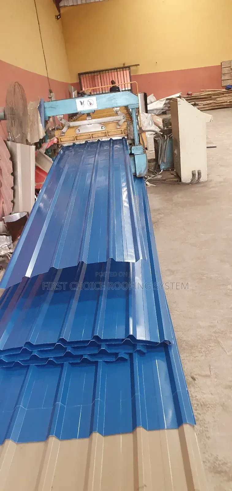 Blue Long Sparn Roofing Sheets Oven Baked