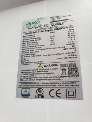 Jinko Solar Panels 550watts