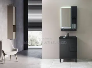 Black Cabinet Basin With Cabinet Mirrors