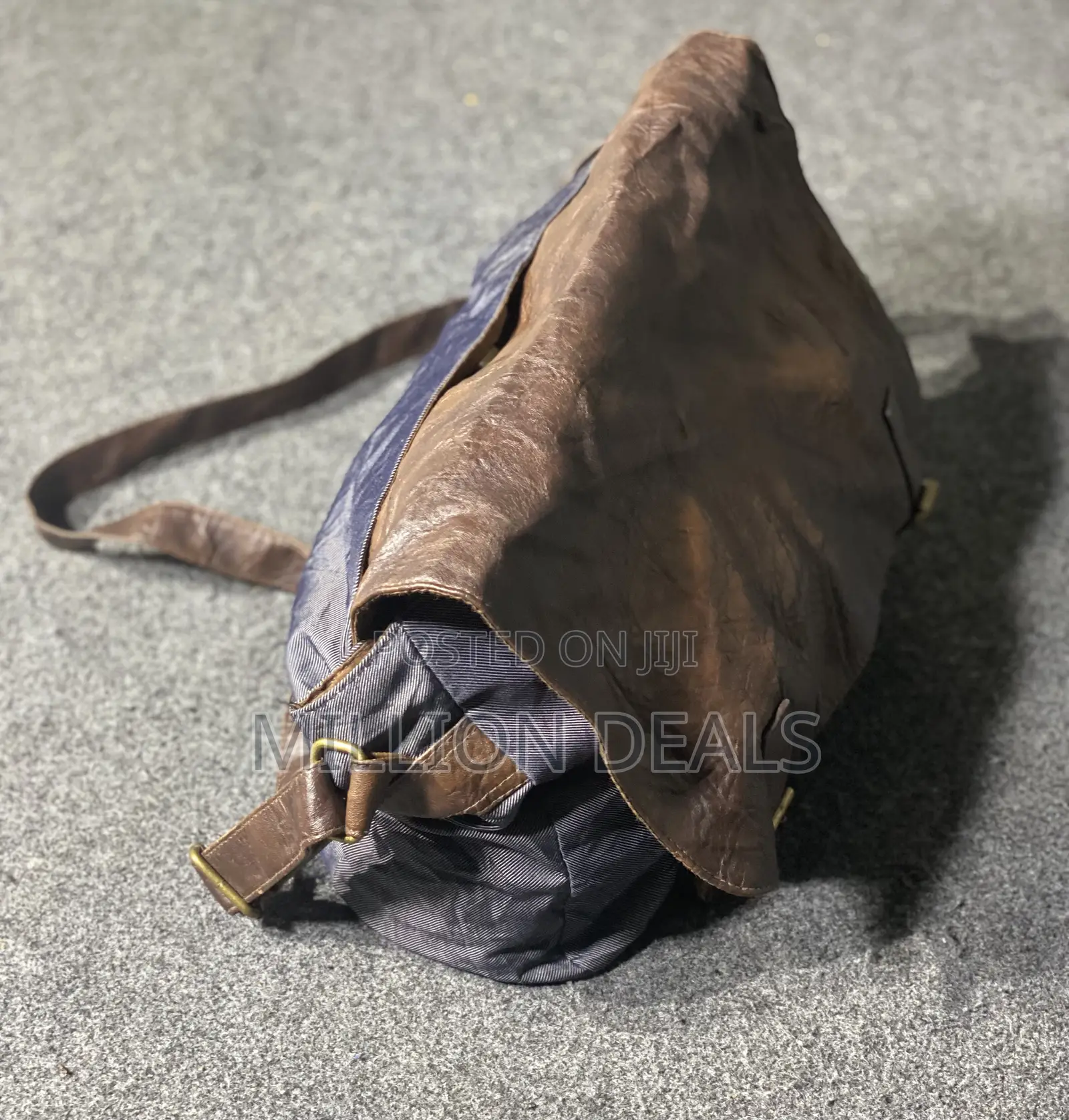 Uk Used Denim Leather Classic Men’S Laptop Bag