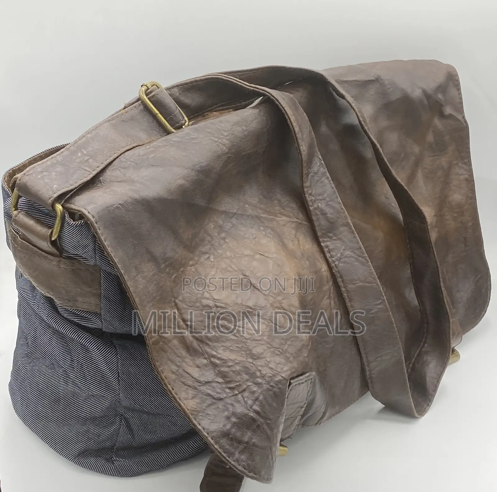Uk Used Denim Leather Classic Men’S Laptop Bag
