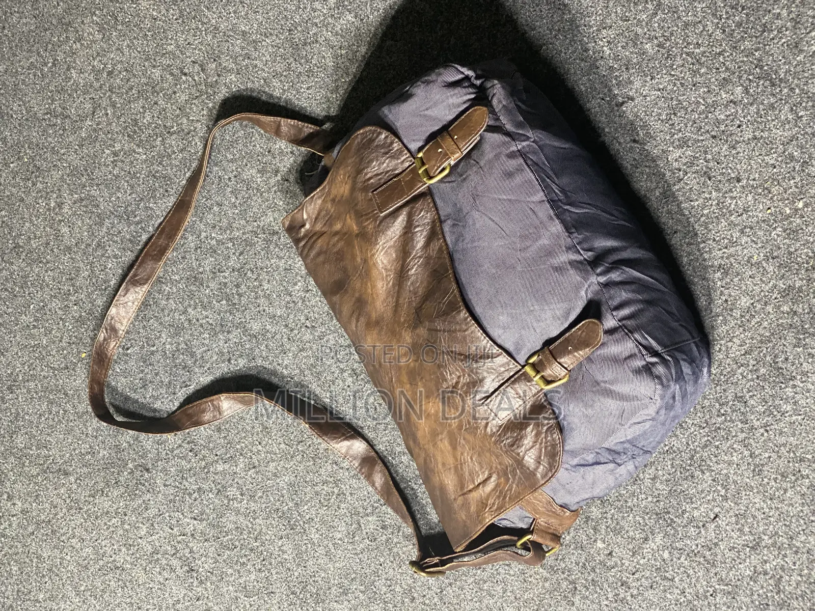 Uk Used Denim Leather Classic Men’S Laptop Bag