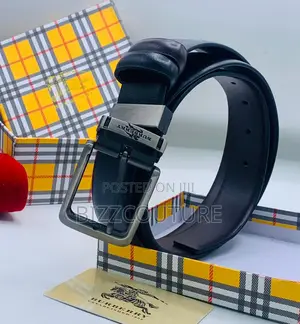 Original Burberry Black Leather Belt Is Available in Store
